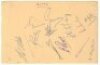 India tour to England 1946. Ruled page with sixteen signatures in ink (two in pencil) of members of the Indian touring party. Each signature on piece laid down. Signatures include Nawab of Pataudi, Hazare, Banerjee, Hindlekar, Nayudu, Mankad, Amarnath, Me - 2