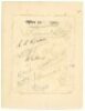 'Middlesex County XI 1934'. Album page nicely signed in black ink by eleven members of the Middlesex team. Signatures are Hendren, Price, Beveridge, Hulme, Sims, Muncer, Hart, Hearne, Smith, Watkins, and the rarer F.W. Putner (11 matches 1933-1934). Signe - 2