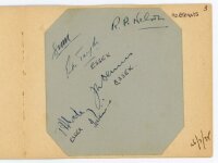 Essex and Northamptonshire signatures 1938 and 1939. A selection of signatures on pieces and trimmed album pages laid down to larger album pages, comprising signatures in ink of Essex and Northamptonshire players, The majority of pages dated 1938 and 1939