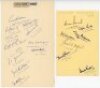 Oxford and Cambridge University 1967. Two nicely signed album pages, one signed by eleven members of the Oxford University team including Ridley, Jahangir Khan, Burnell, Watson, Garofall, Gilliatt, Walsh etc. The other signed by seven of the Cambridge Uni