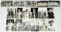 Kent team and player postcards early 1900s onwards. A good selection of original mono postcards, the majority real photographs, including five postcards of Kent teams for 1906 (three different), 1954 and 1961, and twelve individual player postcards of D.G