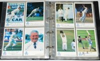 Trade and collectors cards. Four binders/ albums comprising a good selection of modern collectors' and trade cards. Includes over 150 T.C.C.B./ Classic Cricket Cards 'International Cricketers' postcards, the majority signed or with facsimile signatures. C