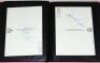 Australian signed postcards. Album comprising twenty four modern postcards and collectors' cards of players, grounds, photographs etc., each signed by an Australian Test cricketer. Signatures include Jeff Noblet, Sam Loxton, Steve Waugh, Brett Lee, Brendo - 2