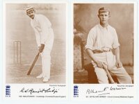 E.C.B./ Classic Cricket Cards. A large selection of 'International Cricketers' unsigned collectors' cards published by Stamp Publicity and Grace Books. Series numbers are 106-109, 122, 123, 133, 136, 141, 142, 146, 147, 149, 150, 176, 177, 181, 186-188, 1