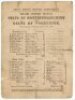 'Colts of Nottinghamshire versus Colts of Yorkshire' 1876. Early original scorecard for the match played at Trent Bridge, 5th-6th June 1876. The card with fully printed scores with Yorkshire Colts winnings by an innings and 28 runs. Yorkshire scored 220 i