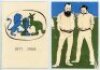 England v Australia. 200th Test Match 1968. Two commemorative silk scorecards produced to commemorate the 200th Test between the countries. One features the scorecard from the first test match played at Kennington Oval in 1880, the other from the 200th Te - 2