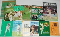 Signed benefit and testimonial brochures 1966-2004. A good selection of fifty benefit brochures, each signed by the beneficiary, the odd brochure multi-signed. Signatures include Peter Walker 1966, John Murray 1966, Harold Rhodes 1968, Peter Lever 1972 (f