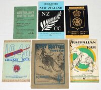 Tour brochures, scorecards and programmes 1921-2003. A selection of official and unofficial souvenir tour brochures/ booklets, scorecards and programmes for the period. Titles include a nice copy of 'Test Match Souvenir' edited by H.J. Henley, Ashes 1921,