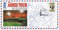 'The Ashes Tour. England v Australia SCG- 2nd- 5th Jan 1999'. Fifth Ashes Test. Official E.C.B. cover with colour image of the Sydney Cricket at night, date stamped 2nd January 1999. Limited edition number 15 of only twenty copies produced. Signed by thir