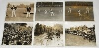 The Ashes. England v Australia 1926. A good selection of six original mono press photographs from the first day of the first Test at Trent Bridge, 12th- 15th June 1926. Images depict the captains Carr and Collins inspecting the wicket, Sutcliffe batting t