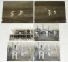 South Africa tour to England 1907. Four original mono press photographs from the 1907 tour. Images include the touring party waving to the crowds on arrival on the S.S. Durham Castle at Southampton, practising in the nets at Lord's, and two copies of Sout