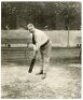 Politicians at cricket 1914. Two sets of three original mono press photographs of public figures, Sir Abe Bailey, Lord Lovat, and Viscount Castlereagh in bowling and fielding poses. The three images appeared in a Daily Mirror article, 'M.P.s Forget Politi - 4