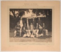 'Gentlemen versus Players. At Lord's, July 8th, 9th, and 10th, 1901'. A wonderfully evocative original mono photograph of the Gentlemen XI seated and standing in rows wearing cricket attire and assorted blazers. In the background spectators can be seen lo