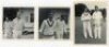 County and tour candid photographs 1950s. Selection of ten original mono candid photographs and one original mono press photograph of players at grounds, entering and leaving the field of play etc. Four of the candid photographs very nicely signed in blue - 3