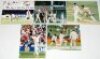 England Test and county cricketers 1990s. Fifteen colour press photographs of England Test cricketers, each signed by the featured player, some multi-signed. Signatures include Watkinson, Tufnell, Martin, Fraser, DeFreitas, White, Smith, Lathwell, Alleyne - 2