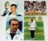England Test and county cricketers 1990s. Fifteen colour press photographs of England Test cricketers, each signed by the featured player, some multi-signed. Signatures include Watkinson, Tufnell, Martin, Fraser, DeFreitas, White, Smith, Lathwell, Alleyne - 3