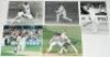 England Test and county cricketers 1980s-1990s. Six colour and nine mono original press photographs of England Test cricketers in match action, each signed by the featured player(s). Signatures are Hick, Gooch, J. Lever, Robinson, French, Moxon, Capel, At - 2