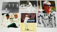 The Ashes. Australia v England 1981 onwards. A good selection of fifty original colour and mono press photographs, the majority featuring action from Test series. Players featured include Gooch, Russell, Brearley, Botham, Stewart, Dilley, Gatting, Gower, 