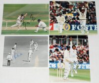 India and England Test cricketers 1980s-1990s. A good selection of over fifty colour and mono press photographs featuring Test and one day international series in India and England. Includes four signed by the featured player, signatures are Anil Kumble, 