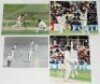 India and England Test cricketers 1980s-1990s. A good selection of over fifty colour and mono press photographs featuring Test and one day international series in India and England. Includes four signed by the featured player, signatures are Anil Kumble, 