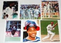 West Indies and England Test cricketers 1980s-1990s. A good selection of fifty colour and mono press photographs featuring Test and one day international series in England and West Indies. Players featured include Lara, Walsh, Arthurton, Ambrose, Marshall