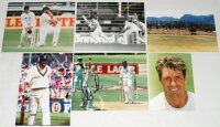 South Africa and England Test cricketers 1980s-1990s. A good selection of fifty colour and mono press photographs featuring Test, one day international and tour matches in England and South Africa, including match action, player portraits, practice sessio
