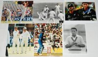 New Zealand and England Test cricketers 1980s-1990s. A good selection of fifty colour and mono press photographs featuring Test, one day international and tour matches in England and New Zealand, including match action, player portraits, practice sessions