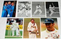 England Test cricketers 1980s-2000s. A good selection of fifty colour and mono press photographs, the majority 1990s, featuring England Test players. Includes one signed by Allan Lamb (signature faded). Other players featured include Stewart, A. Hollioake