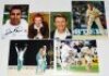 England Test players signed photographs 1980s-2010s. Twenty original colour press photographs of England Test players in match action and player portraits. Each photograph signed by the featured player. Signatures include Vaughan, S. Curran, Trescothick, - 2