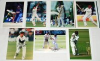 England Test and County players signed photographs 1990s-2000s. Twenty original colour press photographs of England players in match action. Each photograph signed by the featured player. Signatures include Strauss, Hick, DeFreitas, Ramprakash, Trescothic