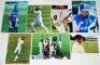 England Test and County players signed photographs 1990s-2010s. Twenty original colour press photographs of England Test players in match action, practising etc. Each photograph signed by the featured player. Signatures are Root, Broad, Caddick, Salisbury - 3