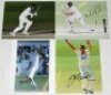 Australia Test and international players signed photographs 1990s-2020s. Thirteen original colour press photographs of Australia Test players in match action, practising etc. Each photograph signed by the featured player. Signatures are Warne, Cummins, Do - 3