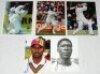 West Indies Test players signed photographs 1990s-2010s. Fifteen original colour (one mono) press photographs of West Indies Test players in match action, portraits etc. Each photograph signed by the featured player. Signatures are Lara (two different), H - 3