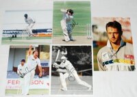 New Zealand Test players signed photographs 1970s-2010s. Nine original colour and mono press photographs of New Zealand Test players in match action etc. Each photograph signed by the featured player. Signatures are Wright, Twose, Greatbatch, Astle, Larse