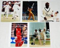 Zimbabwe Test players signed photographs 1990s-2000s. Five original colour press photographs of Zimbabwe Test players in match action. Each photograph signed by the featured player. Signatures are Andy Flower, Paul Strang, Guy Whittall, Murray Goodwin and