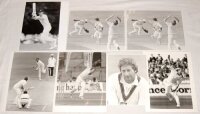 Australia 1981-2001. A good selection of forty three original mono and colour press photographs of match action, player portraits, celebrations etc. for the period, covering Ashes Test series in England, winning the World Cup 1999, tours to India, West In