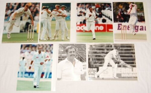 South Africa and Zimbabwe 1970s-1990s. A good selection of fifty six original colour and mono press photographs for the period of match action and player portraits. Players featured include Alan Kourie, Jimmy Cook, Garth Le Roux, Barry Richards, Shaun Pol