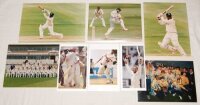 Brian Lara and West Indies 1980s-1990s. A good selection of original colour and mono press photographs of West Indies player portraits, in match action, celebrations etc. Includes eight photographs featuring Brian Lara including batting for Warwickshire i