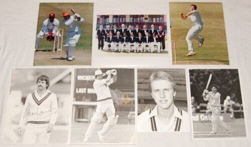 County and Holland cricket photographs 1980s-1990s. A large selection of over one hundred and twenty original colour and mono press photographs. Includes twenty three of Northamptonshire players, of which four are by Allan Lamb, Peter Willey, Duncan Wilde