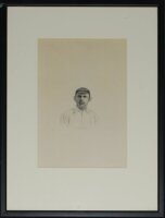 Nottinghamshire C.C.C. Collection of seven framed and glazed items including three steel bookplate engravings oif George Parr, Arthur Shrewsbury and Richard Daft, a colour photograph of the Nottinghamshire playing staff circa 1980/1981, a colour photograp