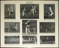 Robert Alec Gale. Middlesex 1956-1965. Montage of nine original mono press photographs of Gale in match action playing for Middlesex. The photographs window mounted with hand printed title 'R.A. Gale, Middlesex & M.C.C.' to mount. Each image similarly cap