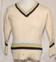 Geoff Boycott. Yorkshire & England 1962-1986. A Yorkshire 1st XI long sleeve woollen sweater with Yorkshire colours to neck, waist and cuffs, worn by Boycott in his playing career. The sweater by Alan Paine of Godalming, appears to have shrunk in the was