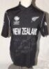 New Zealand. ICC Champions Trophy England & Wales 2017. Unnamed black short sleeve player shirt by 'Canterbury' with white emblems and 'New Zealand' to chest, signed to the front by the fifteen members of the New Zealand squad. Signatures include Williams