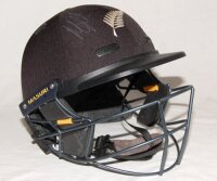 Matt Henry. New Zealand. ICC Cricket World Cup England & Wales 2019. Original batting helmet by 'Masuri', worn by Matt Henry in the World Cup Final at Lord's, 14th July 2019. The helmet, with fern emblem to front, is signed by Henry. VG - cricket<br><br>M