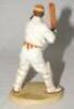 W.G. Grace. Royal Doulton china figure of W.G. Grace. Grace is depicted in batting mode wearing M.C.C. cap with bat raised about to drive. Approx. 9" tall. Limited edition no. 571/9500. Produced in 1995. Very good condition - cricket - 2