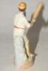 W.G. Grace. Continental, probably German, bisque figure of W.G. Grace in batting pose wearing pads and gloves and M.C.C. cap and belt. Approx 9" tall. Minor chipping to base otherwise in good+ condition - cricket - 2