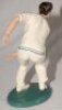 'Freddie Truman. Yorkshire & England'. A glazed pottery figure of Freddie Trueman modelled full length, wearing Yorkshire colours, in bowling action. Incised to base with title and signed R. Underwood. 9" tall. Issued apparently in a limited edition numbe - 2