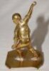 Brass cricket figure. Unusual brass figure of a bowler with swivel movement hinged at the chest. 5" tall. Make and date unknown, appears to be early 1900s. VG - cricket - 2