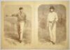 Victorian cricket prints c.1860s. A selection of original prints from engravings of six cricketers of the period comprising two prints each of Roger Iddison, John Lillywhite, George Tarrant, W. Mortlock, H.H. Stephenson and George Parr, each depicted stan - 2