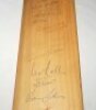 West Indies tour to England 1963. Gray Nicholls 'Frank Worrell Autograph' full size bat signed in ink to the face by nineteen members of the West Indies touring party. Signatures include Worrell, Hunte, Butcher, Rodriguez, Murray, Nurse, King, Griffith, K - 3